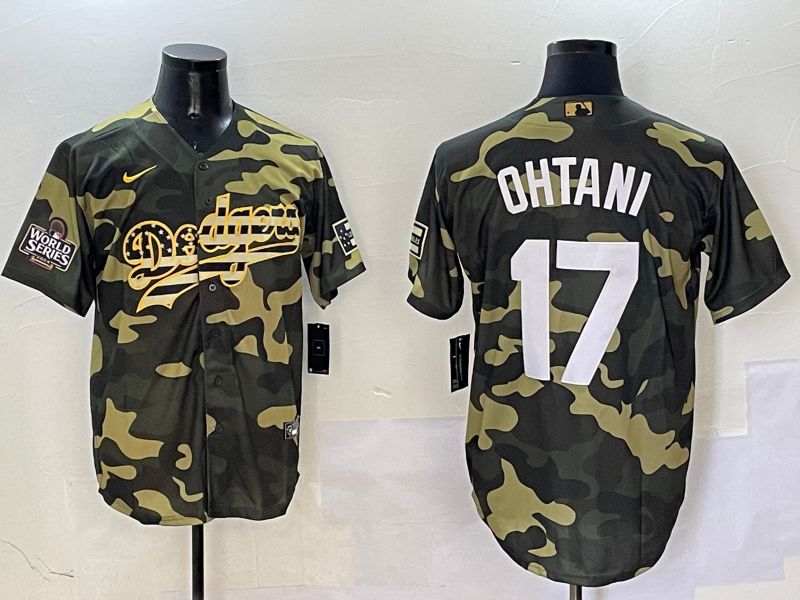 Men Los Angeles Dodgers #17 Ohtani Camo Joint Name 2025 Nike MLB Jersey style 3